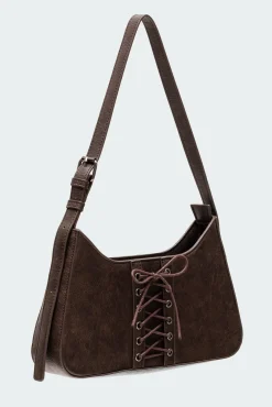 Lace Up Faux Leather Bag