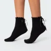 Lace Up Frilled Socks