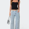 Laced Up Low Rise Jeans
