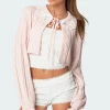 Lacey Collared Cable Knit Cardigan