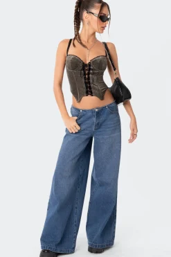 Lacey Cupped Velvet Corset