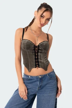 Lacey Cupped Velvet Corset