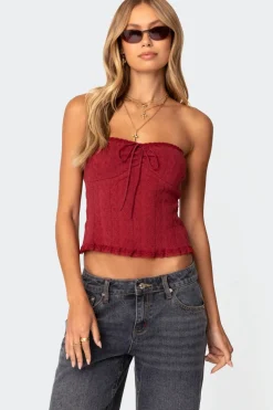 Lacey Knit Tube Top