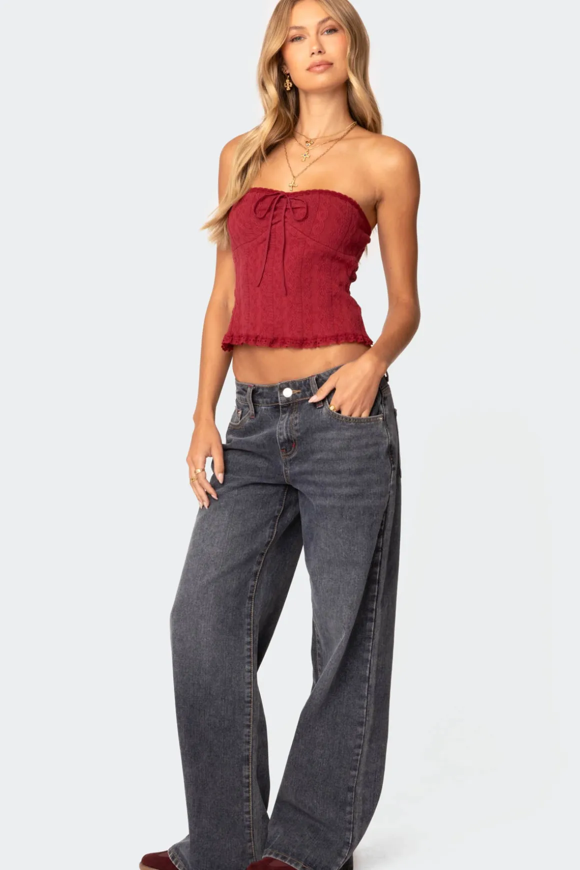 Lacey Knit Tube Top