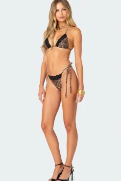 Lacey Leopard String Bikini Bottom