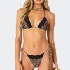 Lacey Leopard Triangle Bikini Top