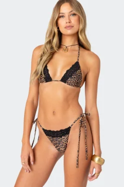 Lacey Leopard Triangle Bikini Top