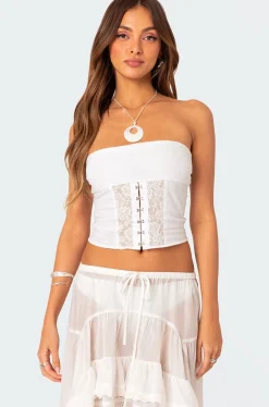 Lacey Linen Look Corset