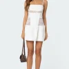 Lacey Linen Look Mini Dress