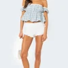 Lacey Ruffle Trim Fold Over Shorts