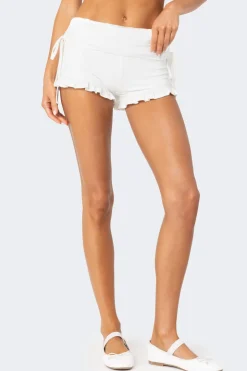 Lacey Ruffle Trim Fold Over Shorts