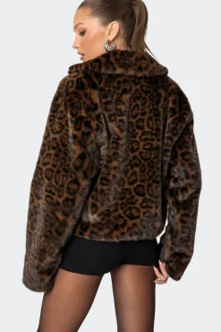 Lady Leopard Faux Fur Jacket