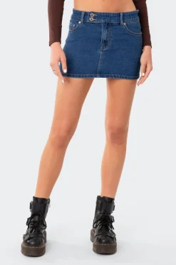 Laiha Low-Rise Denim Mini Skirt