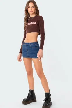 Laiha Low-Rise Denim Mini Skirt