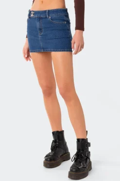 Laiha Low-Rise Denim Mini Skirt