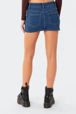 Laiha Low-Rise Denim Mini Skirt