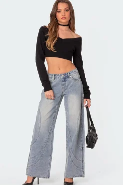 Lainey V Neck Knit Crop Top