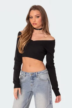Lainey V Neck Knit Crop Top