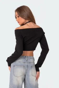 Lainey V Neck Knit Crop Top