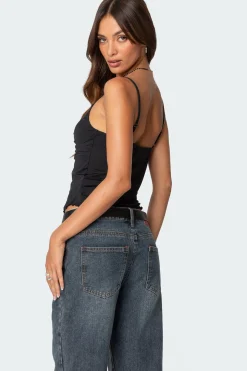 Landon Drawstring Split Front Top