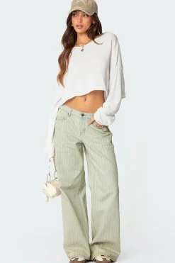 Lannah Textured Low Rise Jeans