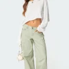 Lannah Textured Low Rise Jeans
