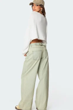 Lannah Textured Low Rise Jeans