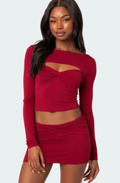 Lara Cut Out Twist Front Top