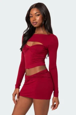 Lara Cut Out Twist Front Top