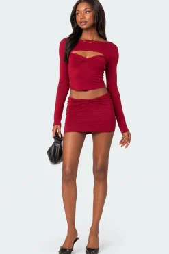 Lara Twist Front Mini Skirt