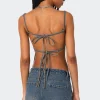 Lassy Washed Denim Bralette