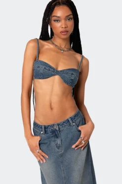 Lassy Washed Denim Bralette