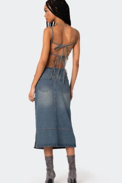 Lassy Washed Denim Bralette