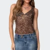 Laur Leopard Printed Cupped Top
