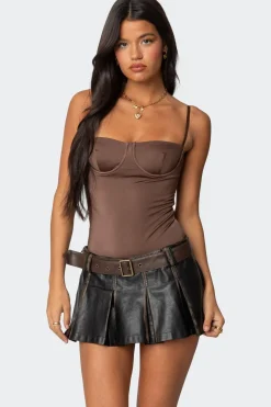 Laurel Shiny Cupped Bodysuit