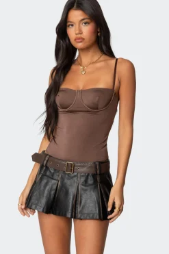 Laurel Shiny Cupped Bodysuit