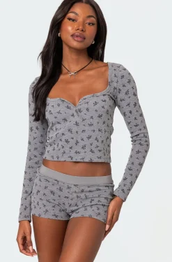 Lavender Waffle Top