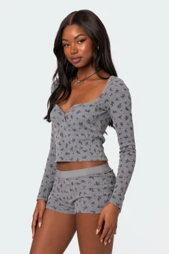 Lavender Waffle Top