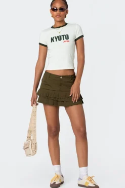 Layered Pleats Mini Skirt