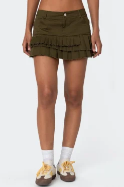 Layered Pleats Mini Skirt