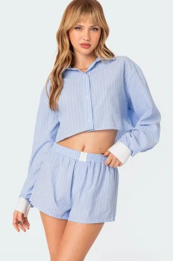 Lea Cropped Button Up Shirt