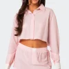 Lea Cropped Button Up Shirt