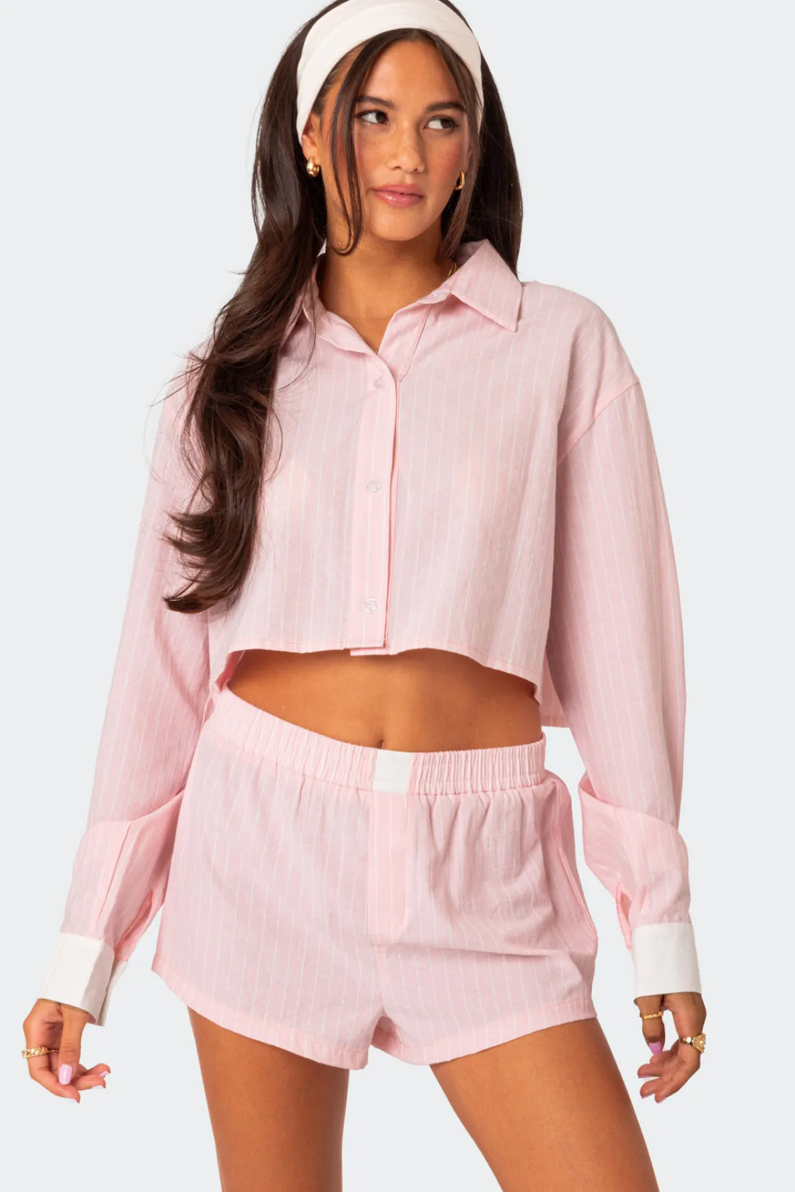 Lea Cropped Button Up Shirt