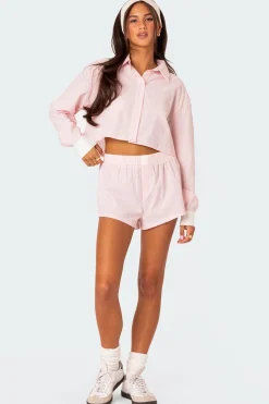 Lea Cropped Button Up Shirt