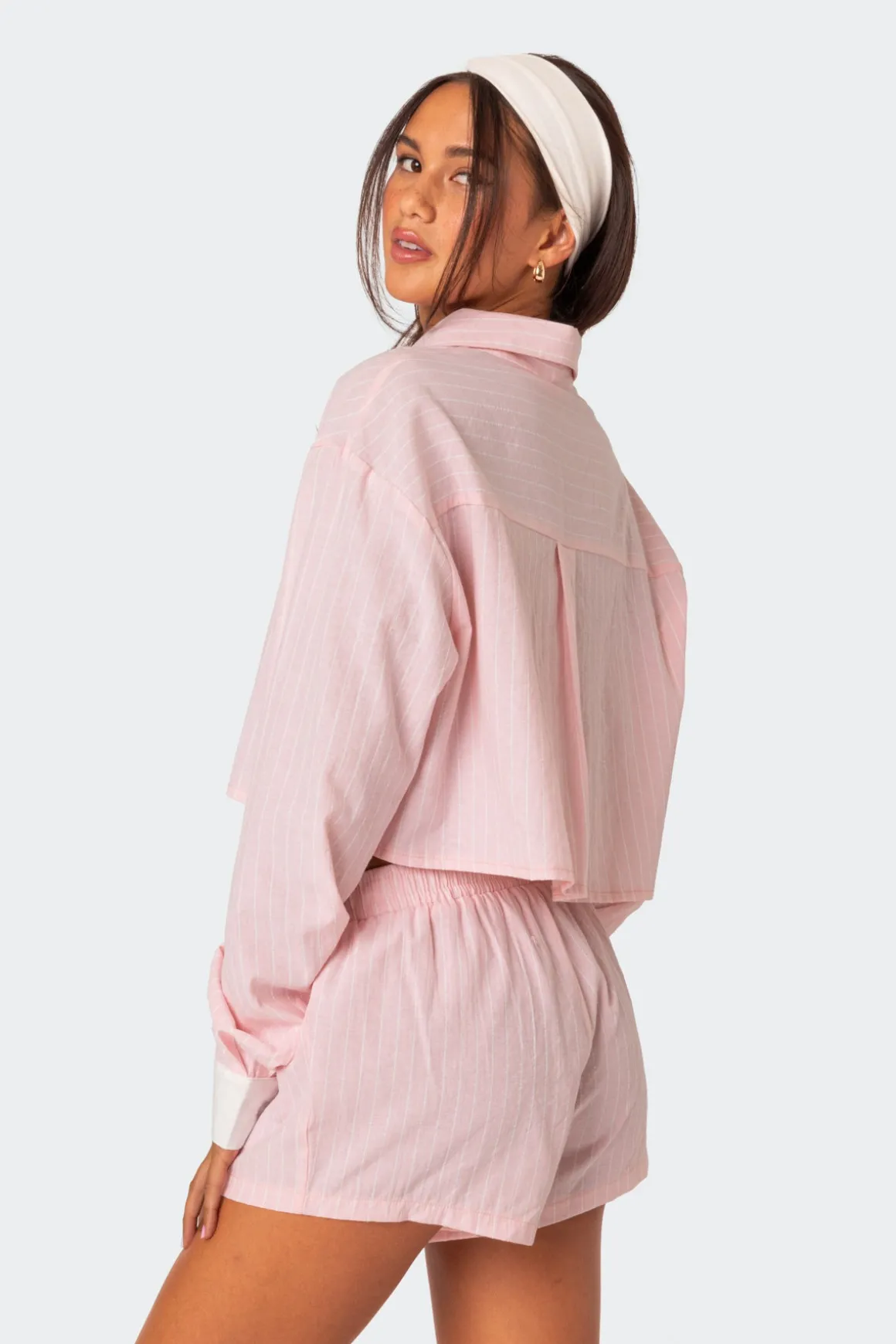 Lea Cropped Button Up Shirt