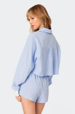 Lea Cropped Button Up Shirt