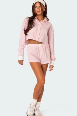 Lea Cropped Button Up Shirt