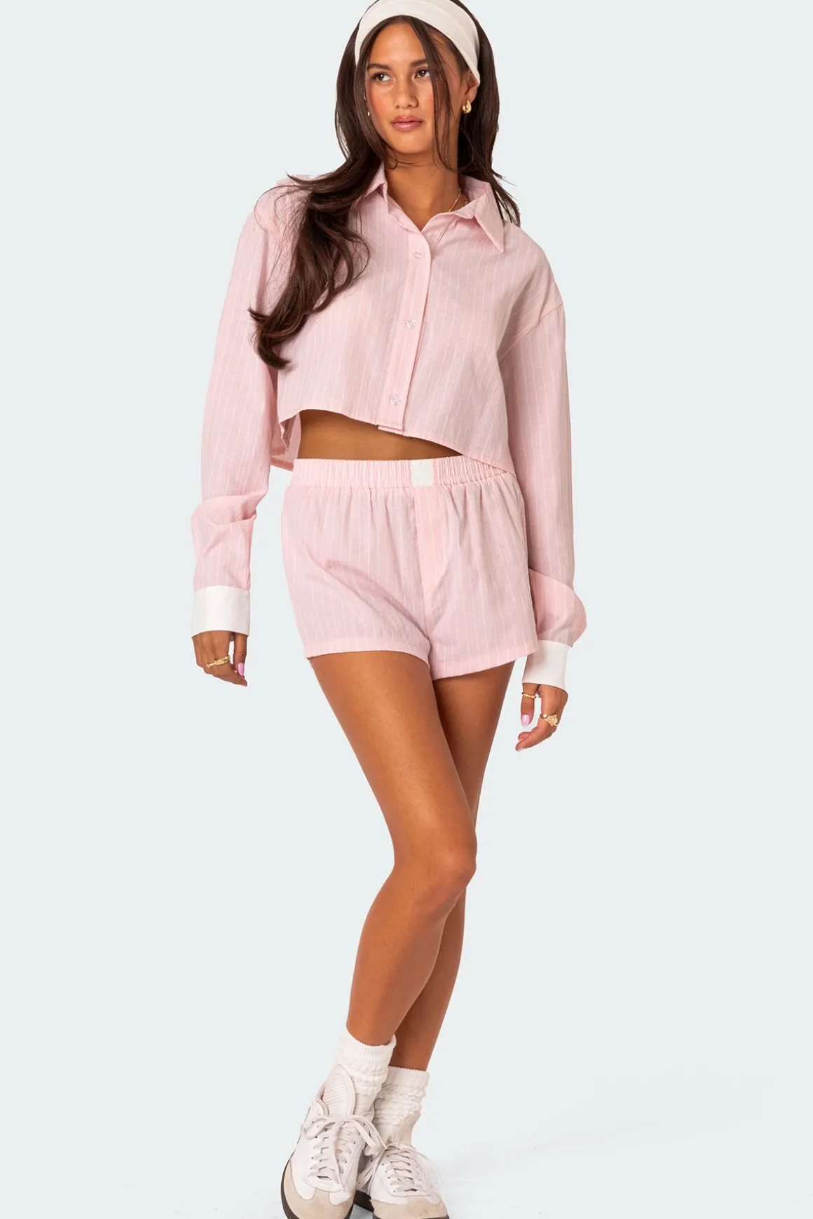 Lea Cropped Button Up Shirt