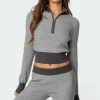 Lei Contrast Half Zip Knit Top