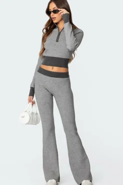 Lei Contrast Knit Flared Pants